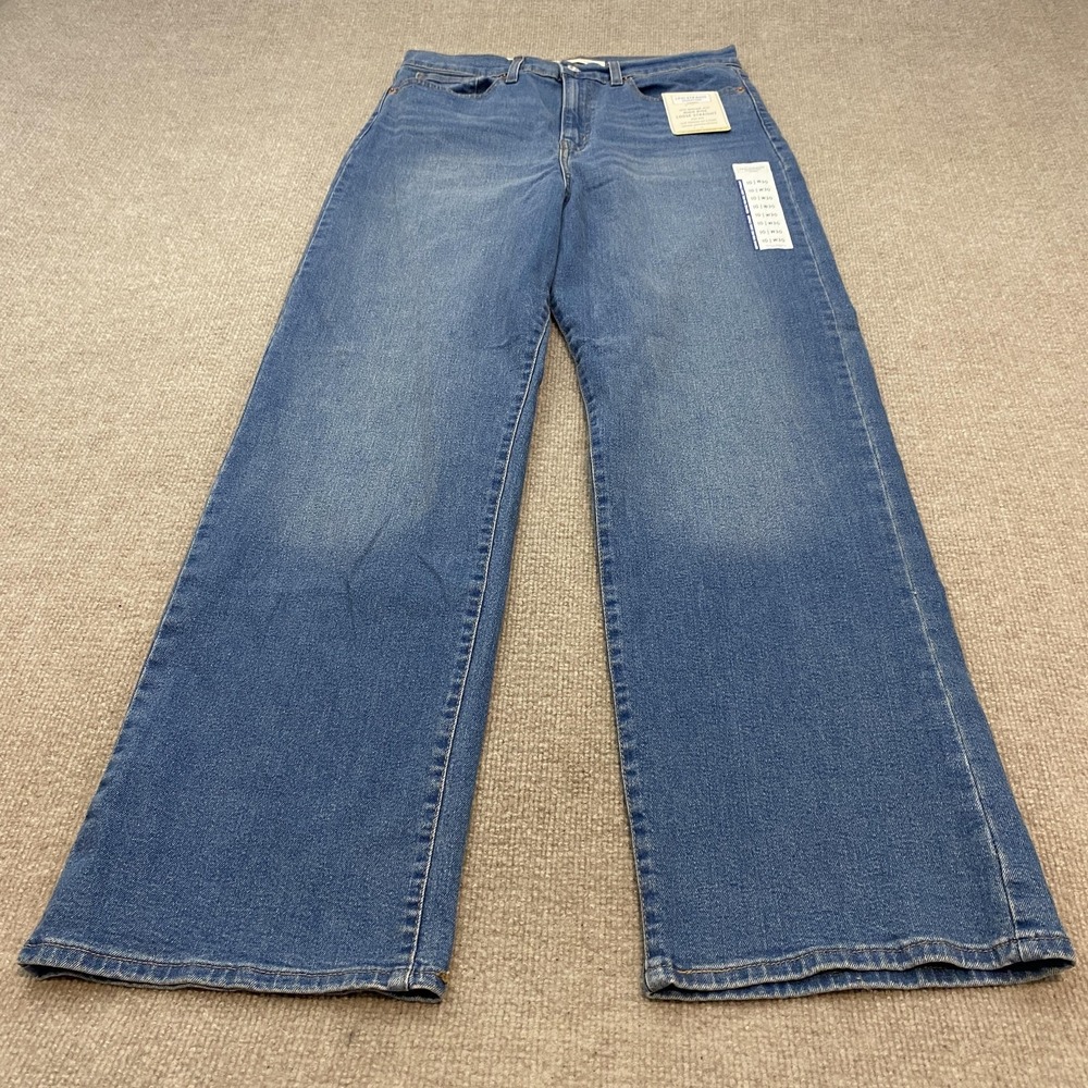 Signature by Levi Strauss Womens High-Rise Wide Leg Jeans in Blue Denim - Picture 2 of 15
